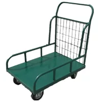 Carrinho picking em plataforma de chapa com abas laterais fixas